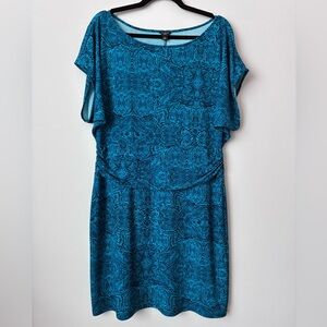 Ann Taylor teal Sheath Dress with Dolman Sleeves business casual